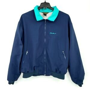 Eddie Bauer VTG 90s Lined Nylon Bomber Windbreaker Jacket Mens Size XL USA Made